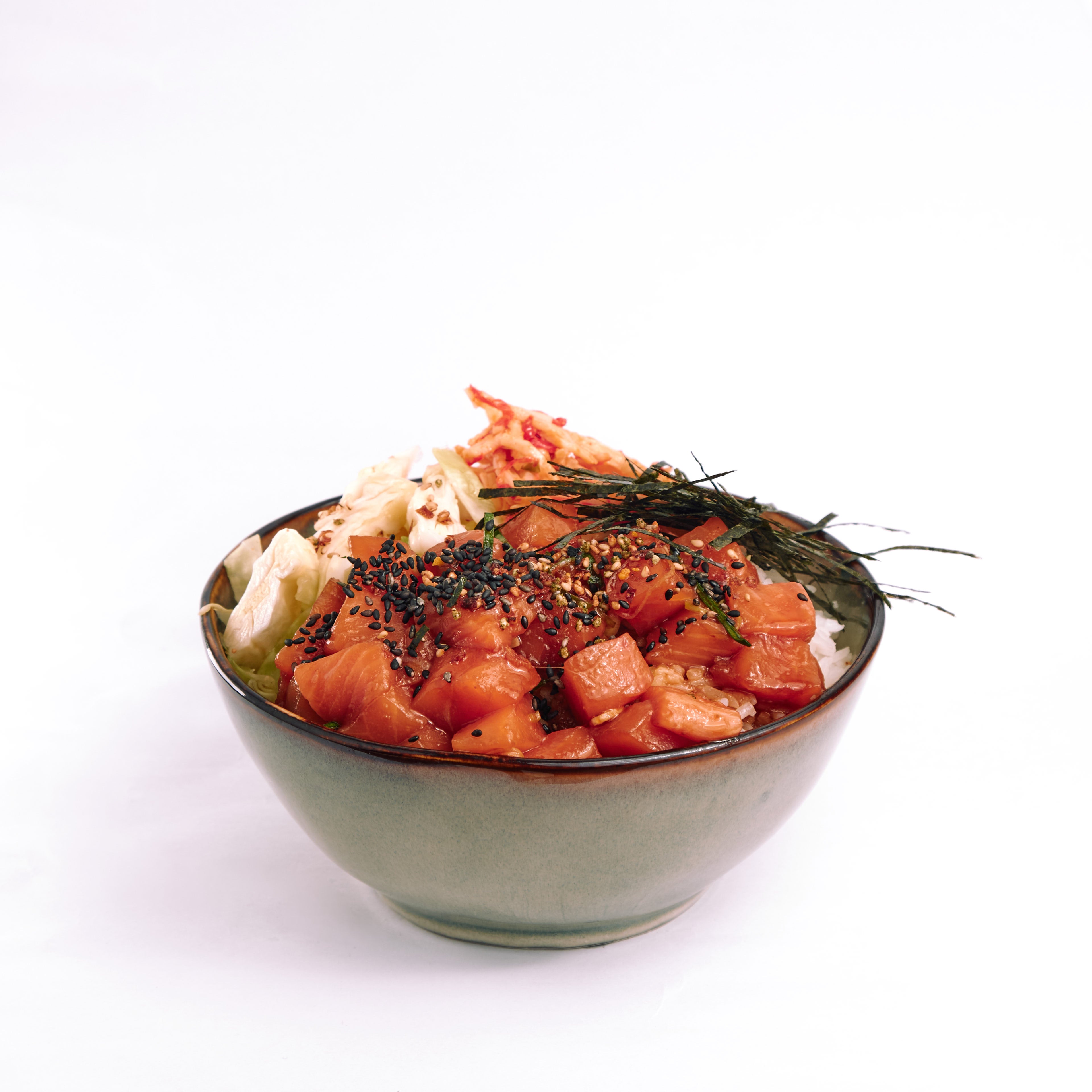 Spicy Soy Miso Salmon Poke Bowl
